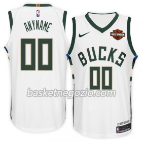 Canotte Uomo Milwaukee Bucks Personalizzate Nike 2017-18 Bianco Swingman
